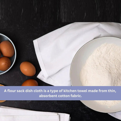 Ultra Thick Cotton Dish Cloths 4 Pack 13x13 Inches, Quick Dry Kitchen Wash Rags, Absorbent And Lint Free, White, with bowl and eggs