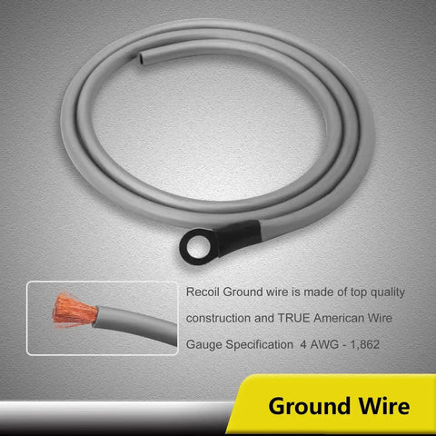 Close-up of ground wire with ring terminal from Beefed Up 4 Gauge Amplifier Wiring Kit With OFC RCA Cables