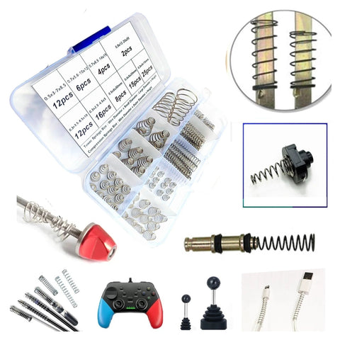 Cilky conical compression springs set, 304 stainless steel, 100 pcs in clear plastic storage box