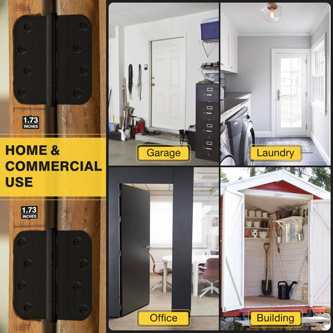 KOLET ball bearing door hinges, matte black, 4x4 inches, heavy-duty stainless steel, 3-pack