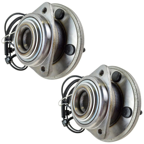 Front Left And Right Wheel Bearing And Hub Assembly Set For 2005 2010 Jeep Grand Cherokee And 2006 2010 Commander Two Piece Beefed Up Replacement Kit For Smooth Ride And Long Lasting Durability shown front view
