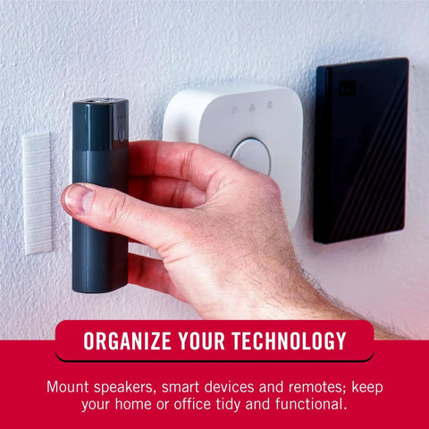 Installing device with Self-Adhesive Hook And Loop Fasteners Roll Fifteen Feet By Three Quarter Inch White on wall
