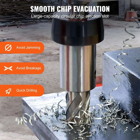 Annular Cutter Set For Magnetic Drills, 6 Pc Weldon Shank Bits, 2 In Cutting Depth, 1 To 2 In Cutting Diameter, M2AL High Speed Steel