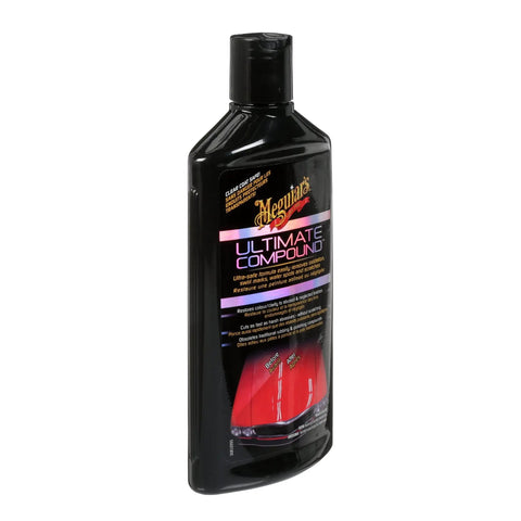 Ultimate Compound Pro Grade Car Scratch Remover For Killer Shine And Glossy Paint Finish Defect Removal Paint Correction Compound For Single Stage And Clear Coat 15.2 Oz bottle side view.