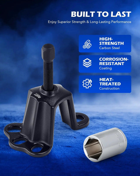 Front Wheel Hub Puller Flange Type Tool For 3-3/4 To 4-1/2 Inch Hub IDs with 5/8 Inch By 18 Threads Forcing Bolt and Socket