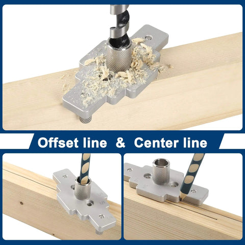 Self Centering Floating Shelf Dowel Jig Kit With Half Inch By Nine Inch Drill Bit For Hidden Bracket Install with drill guide