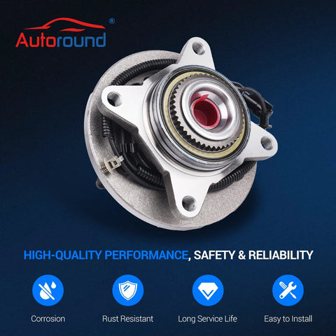 Beefy Front Wheel Bearing And Hub Assembly 515079 For Ford F150 4WD showing assembly with mounting bolts and ABS sensor