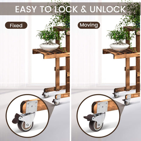 Side Mount Casters 2" - L-Shaped Rubber Swivel Casters Set of 4, Ball Bearing 360° Plate Wheels, 600 lbs Capacity for Furniture, Baby Bed, Kitchen Cabinet & Tables