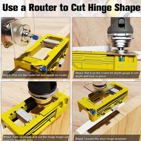 Mortise Jig Kit With Non Slip Silicone Guide And Integrated Door Hinge Mortiser For Three To Five Inch Hinges Pro Grade Router Tool in action