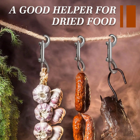 12 Pack Double Ended Bolt Snap Hooks Zinc Alloy With Double Trigger Clips used for hanging dried food and garlic