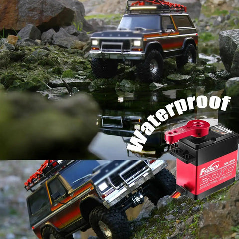 Beefy High Torque Waterproof RC Servo With Full Metal Gear And Aluminum Case in outdoor scale RC truck scene