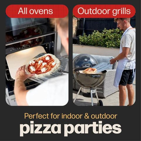 Pizza Peel Pro For XL Pizzas Perforated Nonstick Paddle For Crispy Crusts And Quick Venting used in oven and outdoor grill