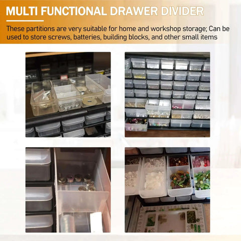 Plastic Width Drawer Dividers For Craft Cabinets And Small Drawers 20 Pieces Keep Tiny Parts Neat And Easy To Grab Great Screw Organizer For Toolbox And Workshop Drawers Model 40716