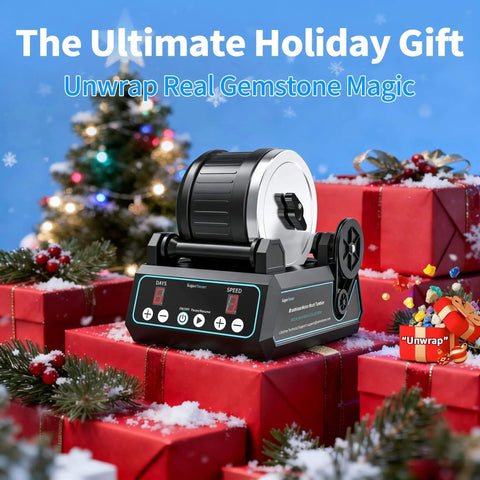 Pro Grade Brushless Rock Tumbler Polisher Kit With 2.5Lb Large Barrel, Three Speed Settings And 9 Day Timer among holiday gifts