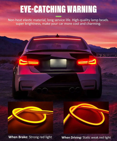 35 Inch Third Brake LED Light Strip Flexible DC12V High Mount Stop Light For Trucks SUVs And RVs durable 150 LED beads in action