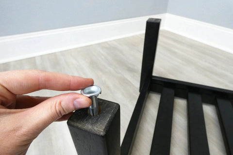 Installing 2 Inch Twin Wheel Office Chair Caster With Friction Stem Mount onto furniture leg