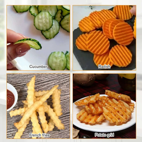 Crinkle Cutter For Veggies And Potatoes Large Waffle Fry Cutter With Built In Peeler Stainless Steel 304 Veggie Slicer for fries