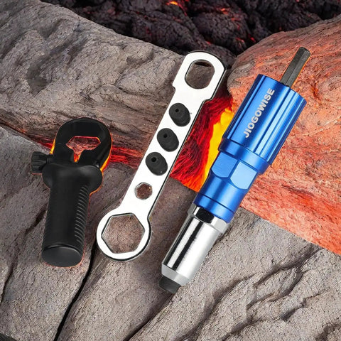 Cordless Drill Rivet Gun Adapter Kit Includes 4 Rivet Heads and 80 Rivets for Easy Pop Riveting with 18V to 24V Drills