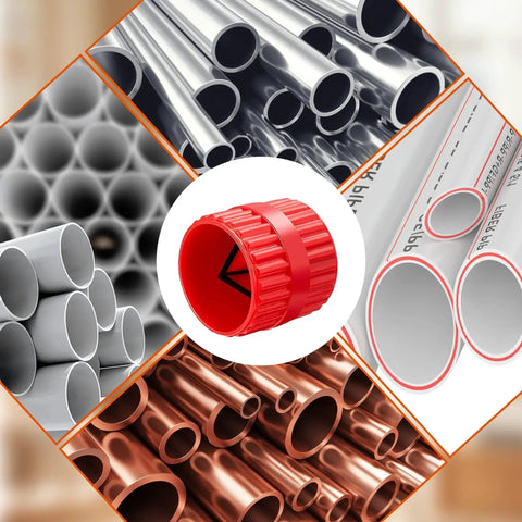 Pipe Deburring Tool Kit Six in One Adjustable Deburring Tool With Depth Gauge for various tubing materials showcasing versatility.