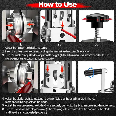 Manual Wire Stripping Machine For Scrap Copper And DIY Projects, Drill Powered And Hand Crank Dual Drive with usage instructions