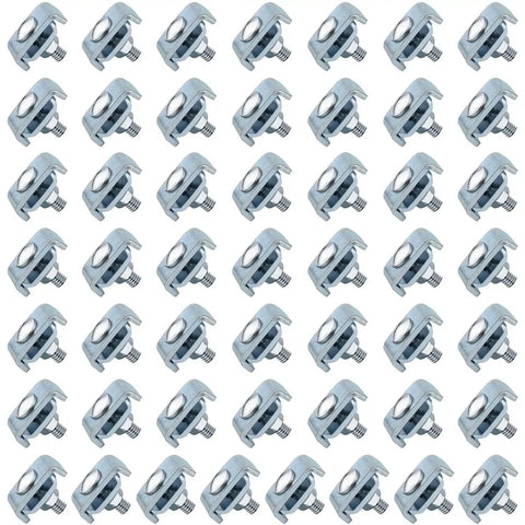 50 Pack Wire Mesh Cable Tray Coupler Kit for Basket Cable Management showing galvanized steel connectors.