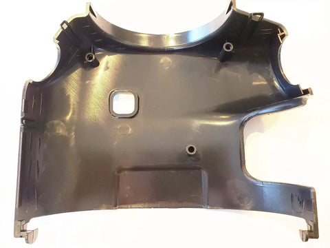 Front view of Steering Column Shroud Cover for Tilt Steering Fits 1999 to 2002 Silverado, black plastic material.