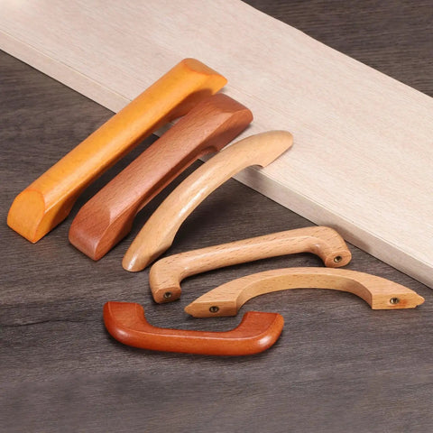 Wood Drawer Pull Handles 96mm Center Spacing Bridge Shaped Beech Wood Cabinet Knobs for Kitchen Cabinets and Furniture 117mm Length