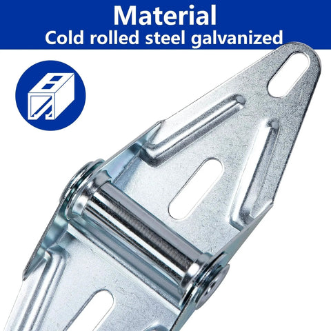 Two Eighteen Gauge Narrow Body Garage Door Hinges In Cold Rolled Steel With Galvanized Finish Replacement Hardware