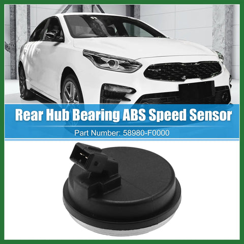 Rear Hub ABS Speed Sensor Cap For 2019 To 2023 Kia Forte 2018 To 2020 Hyundai Elantra GT 2019 To 2020 Hyundai Veloster 2017 To 2020 Hyundai Ioniq Electric OE 58980F0000 Left Right Black Long Lasting with black sensor cap on display