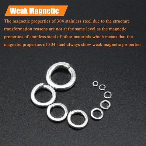 200 Piece Pack M4 Stainless Steel Split Lock Washers 304 Grade Spring Lock Washers For Screws And Bolts Durable Go To Silver