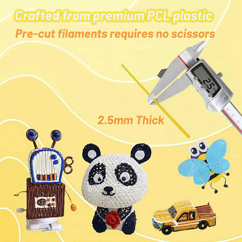 32 Color 2.5Mm 3D Pen Filament Refill For 3Doodler Start Plus Low Temperature Safe And Easy To Use 15 Cm Strands Pack illustration