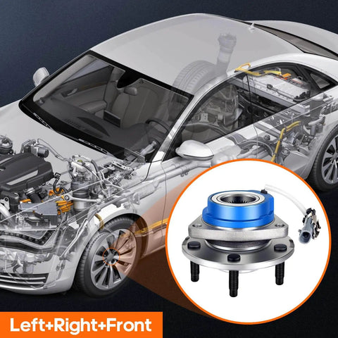 Single front wheel hub bearing assembly 5-lug OE 513121 fit Buick Allure Century Cadillac models comparison with car diagram