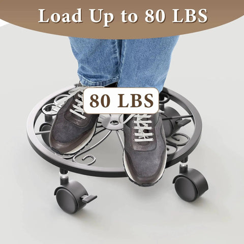 Person standing on 10.24 Inch Plant Caddy With Wheels For Indoor And Outdoor Use, 360 Degree Lockable Casters, Durable Plant Dolly with 80 lbs capacity