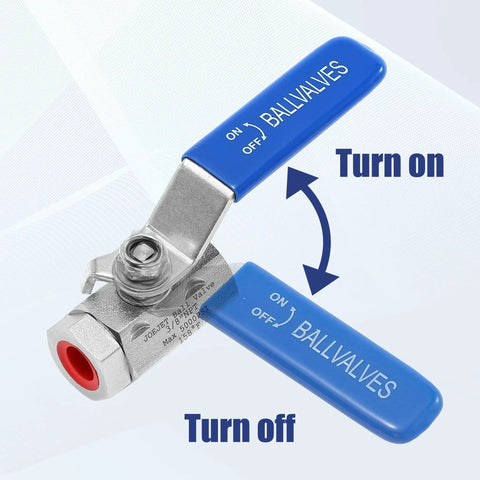 Three Eighths Inch Quick Connect Ball Valve Kit For High Pressure Washers, Stainless Steel Valve with blue handles, 5000 PSI Capacity