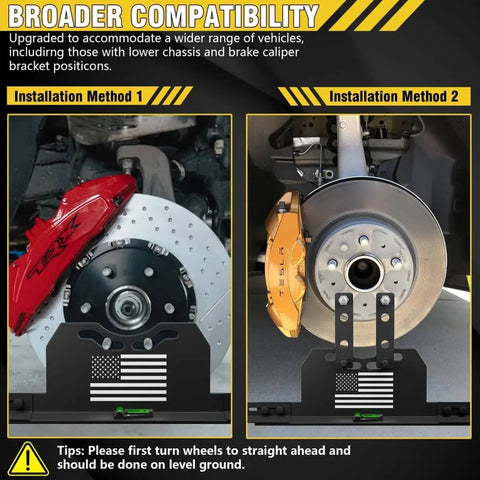 DIY Wheel Alignment Tool Kit With 2 Toe Alignment Plates, No Caliper Removal Required, Fits Most Cars And SUVs, Installation Methods