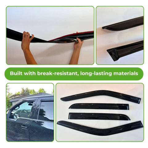 Out Channel Window Visors For 2016 2017 2018 2019 2020 2021 Honda Civic Sedan 4 Piece Rain Guards displayed from multiple angles.