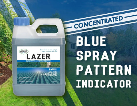 Lazer Blue Spray Pattern Indicator Dye For Turf And Lawns 32 Ounces Concentrated Water Based Marker in outdoor setting