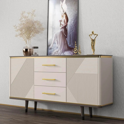 Dresser with Five Inch Gold Cabinet Pulls 35 Pack Brushed Brass Drawer Handles Modern Square Stainless Steel Hardware