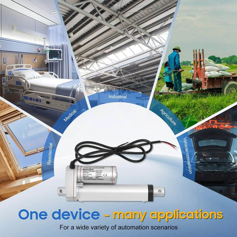 Electric Linear Actuator 1500N 12V DC for automation in medical, industrial, agriculture, residential, and vehicle applications
