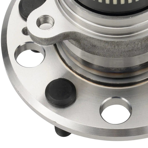 Close-up of Rear Wheel Hub Bearing Assembly 512437 Solid Fit For 2010 2014 Hyundai Sonata, 2011 2015 Kia Optima, metal finish