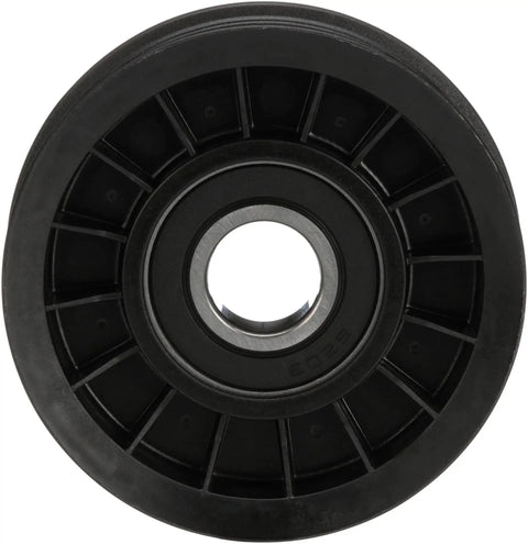Front view of Beefy Belt Drive Idler And Tensioner Pulley For Cars Trucks And SUVs With Steel And Thermoplastic Construction Built To Last Dirt And Salt Resistant OE Quality Fit For Virtually Every Domestic Vehicle Universal Compatibility By DriveAlign