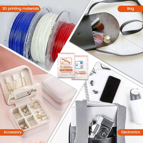 Molecular Sieve Desiccant Powder Packs For 3D Printer Filament Drying And Storage, 20g Each, 30 Packs with various items