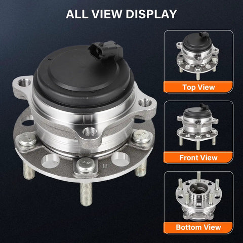 All views of Premium Wheel Bearing And Hub Assembly For Kia Sorento 2016 2020 FWD Rear Left And Right Drop-In Replacement