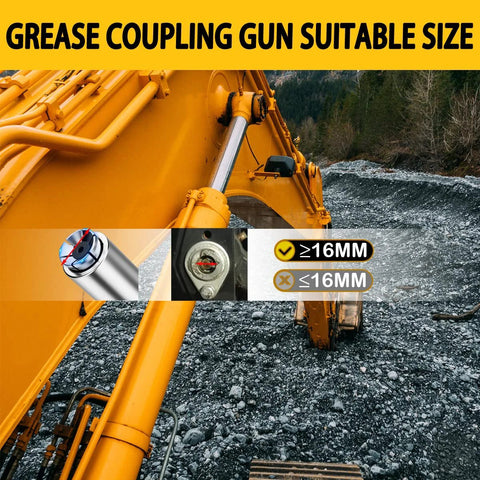 AORRZER grease gun coupler set 2 pcs, lock-on, 12000 PSI, 1/8 NPT fittings, compatible with grease guns