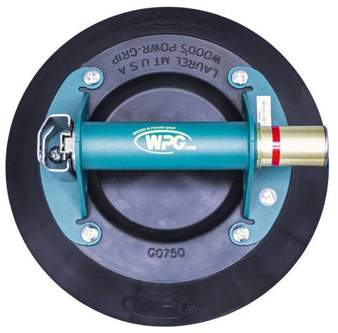 Top view of 10 Inch Concave Vacuum Cup With Metal Handle And Red Line Vacuum Loss Indicator showing metal grip and red line gauge.