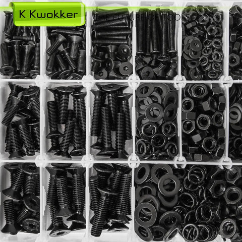 Ridiculously Complete Metric Fastener Kit With 1485 Pieces Of M3 M4 M5 M6 Nuts And Bolts, Flat Head Hex Socket Screws