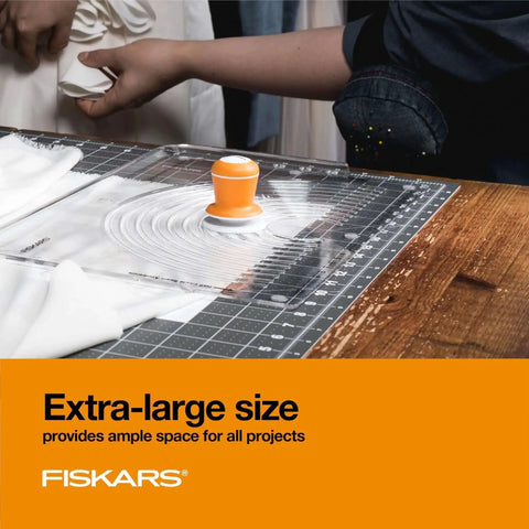 Ultra Large Self Healing Cutting Mat For Quilting And Crafts 24 By 36 Grid Surface With Double Sided Self Healing Layer and Fiskars logo