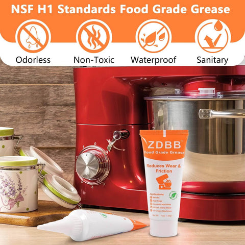 Food Grade Grease Lubricant For Kitchenaid Mixers And Commercial Coffee Machines NSF H1 Certified tube next to mixer