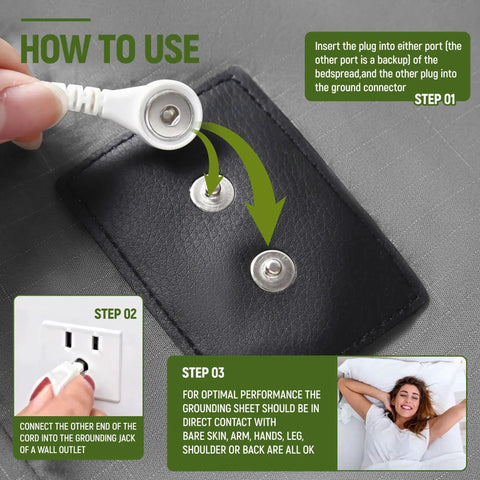 Guide on using the Grounding Sheets Queen Size With 10 Percent Silver Fiber And 90 Percent Organic Cotton Fitted Bed Sheet Kit