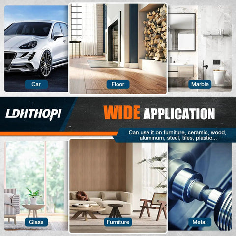 Image showing wide applications of Beast 1600W Rotary Buffer Polisher For Cars And Boats including car, floor, marble, glass, furniture, metal.
